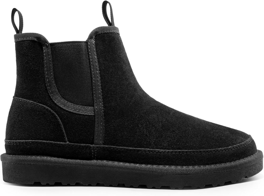 Men's Winter Snow Boots  Rugged Suede Leather Cold Weather Warm Chelsea Outdoor Boots - Image 2