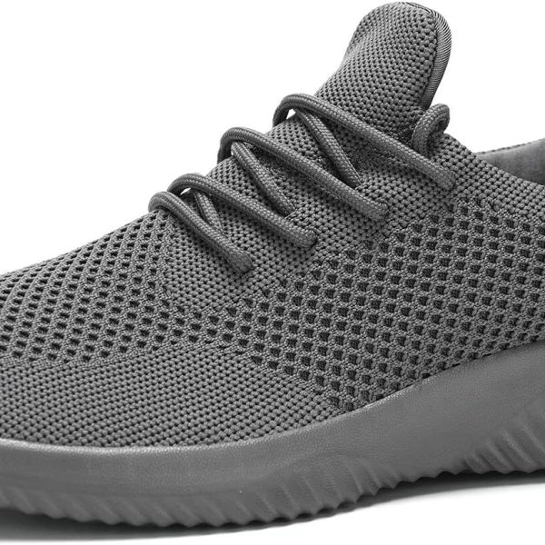 Mens Slip-on Tennis Shoes Walking Running Sneakers Lightweight Breathable Casual Soft Sole Mesh Work Gym Trainers
