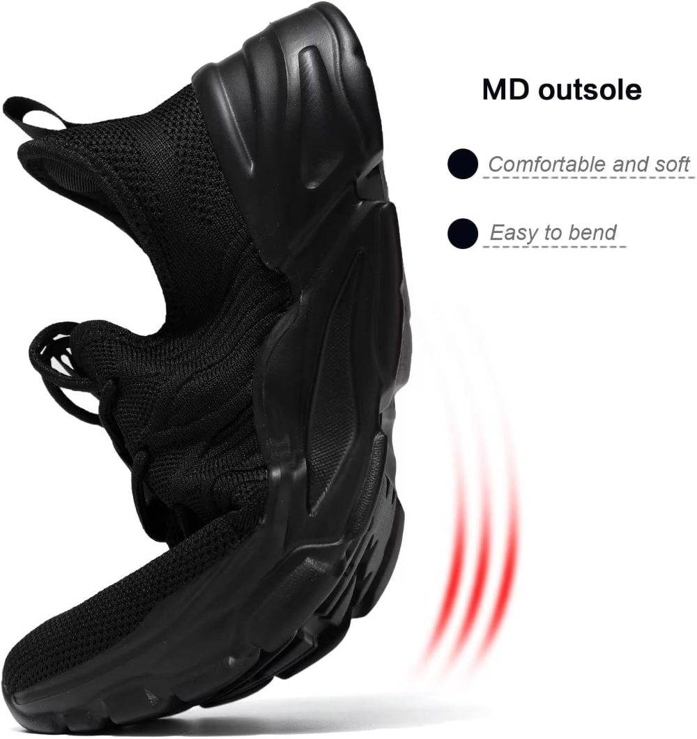 Mens Slip On Running Shoes Athletic Walking Trainers Lightweight Breathable Mesh Tennis Sneakers - Image 2