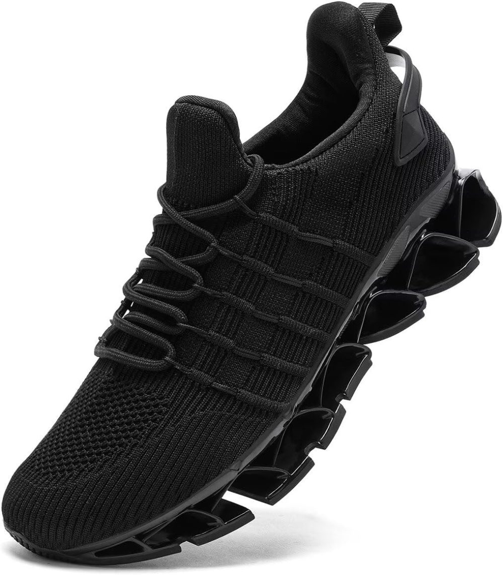 Mens Slip On Walking Shoes Blade Non Slip Tennis Running Shoes Lightweight Workout Breathable Mesh Fashion Sneakers