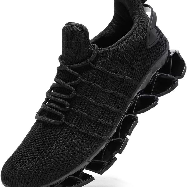 Mens Slip On Walking Shoes Blade Non Slip Tennis Running Shoes Lightweight Workout Breathable Mesh Fashion Sneakers