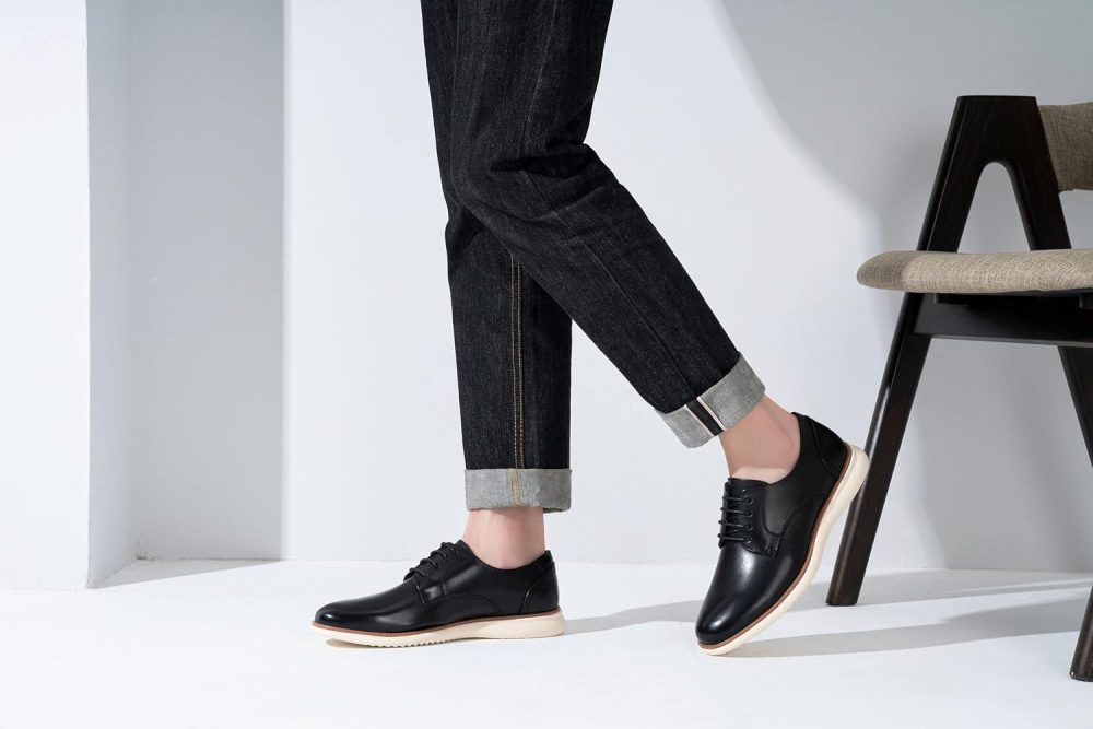 men Dress Shoes Brogue Formal Lace Up Oxfords Shoes - Image 2