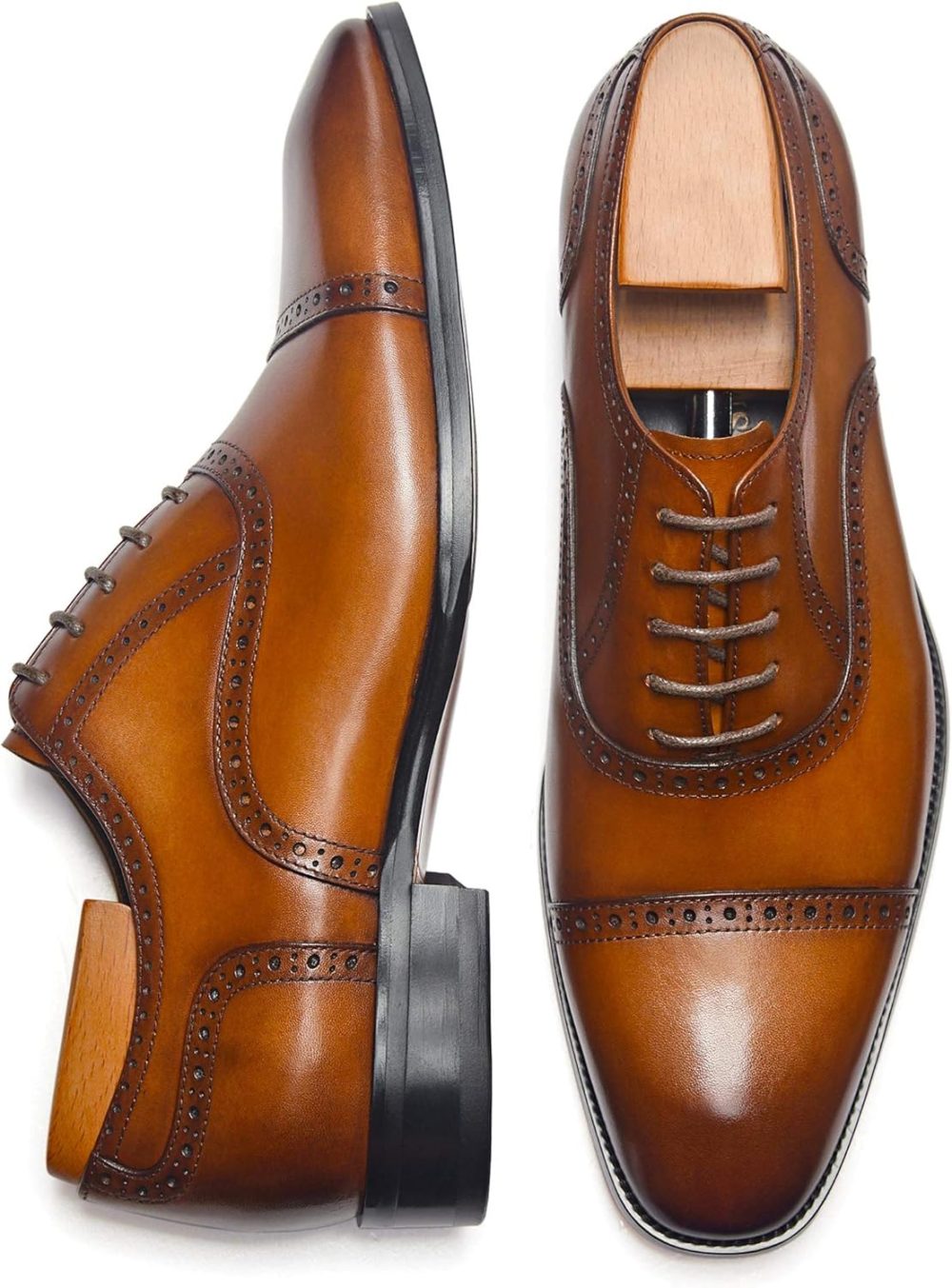 men Dress Shoes Oxford Formal Modern Leather Shoes for Men - Image 2